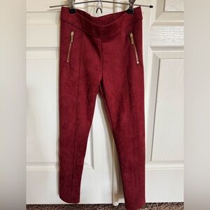 NWT. Janie and Jack Girls Suede Burgundy Ponte Pant Legging Size 8